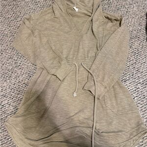 Anthropologies Olive Green Hooded sweatshirt dress